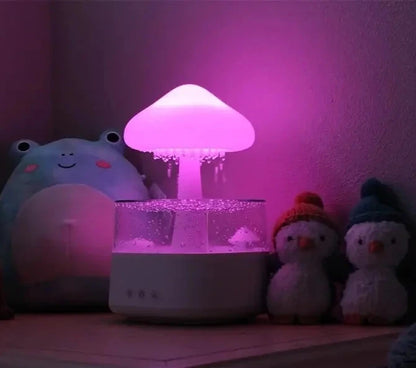 Rain cloud humidifier, mushroom humidifier, cloud humidifier with adjustable LED lights, rain cloud diffuser, remote control Zenbeak